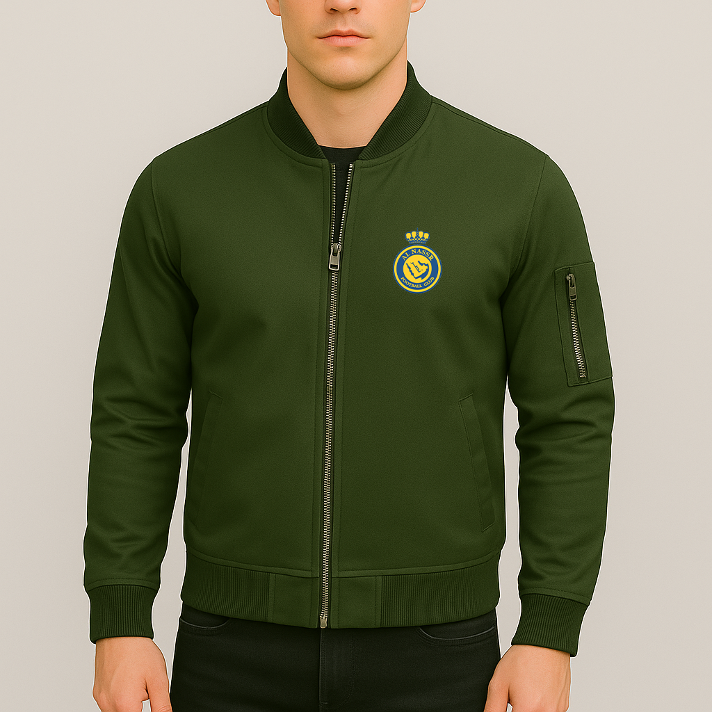 Men's Al Nassr FC Lightweight Bomber Jacket Windbreaker Softshell Varsity Jacket Coat