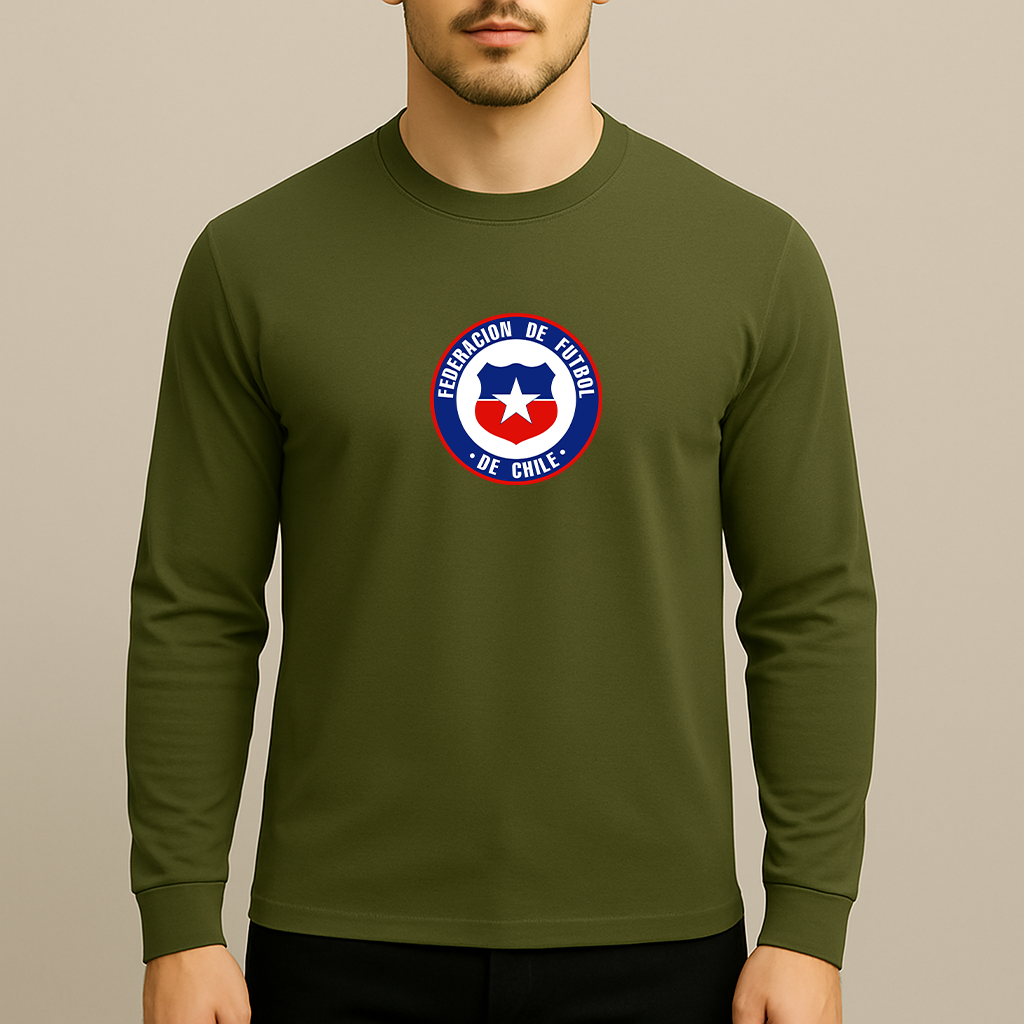 Men's Chile National Soccer Team Long Sleeve T-Shirt