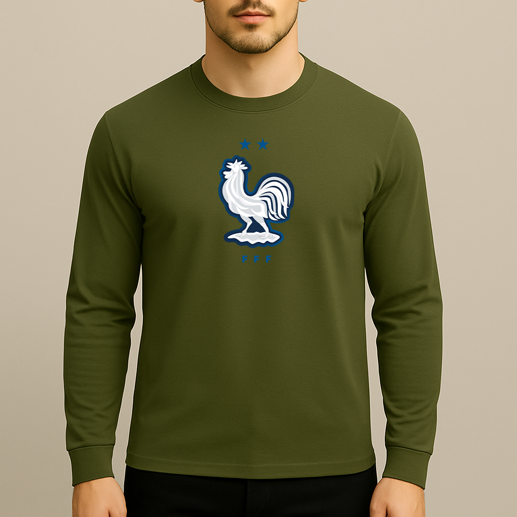 Men's France National Soccer Team Long Sleeve T-Shirt