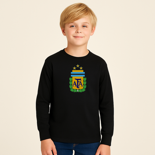 Youth Kids Argentina National Soccer Team Long Sleeve T-Shirt