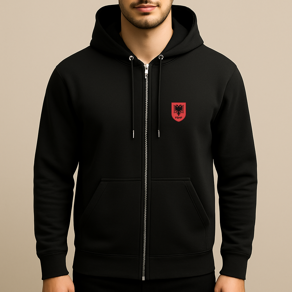 Men's Albania National Soccer Team Zipper Hoodie