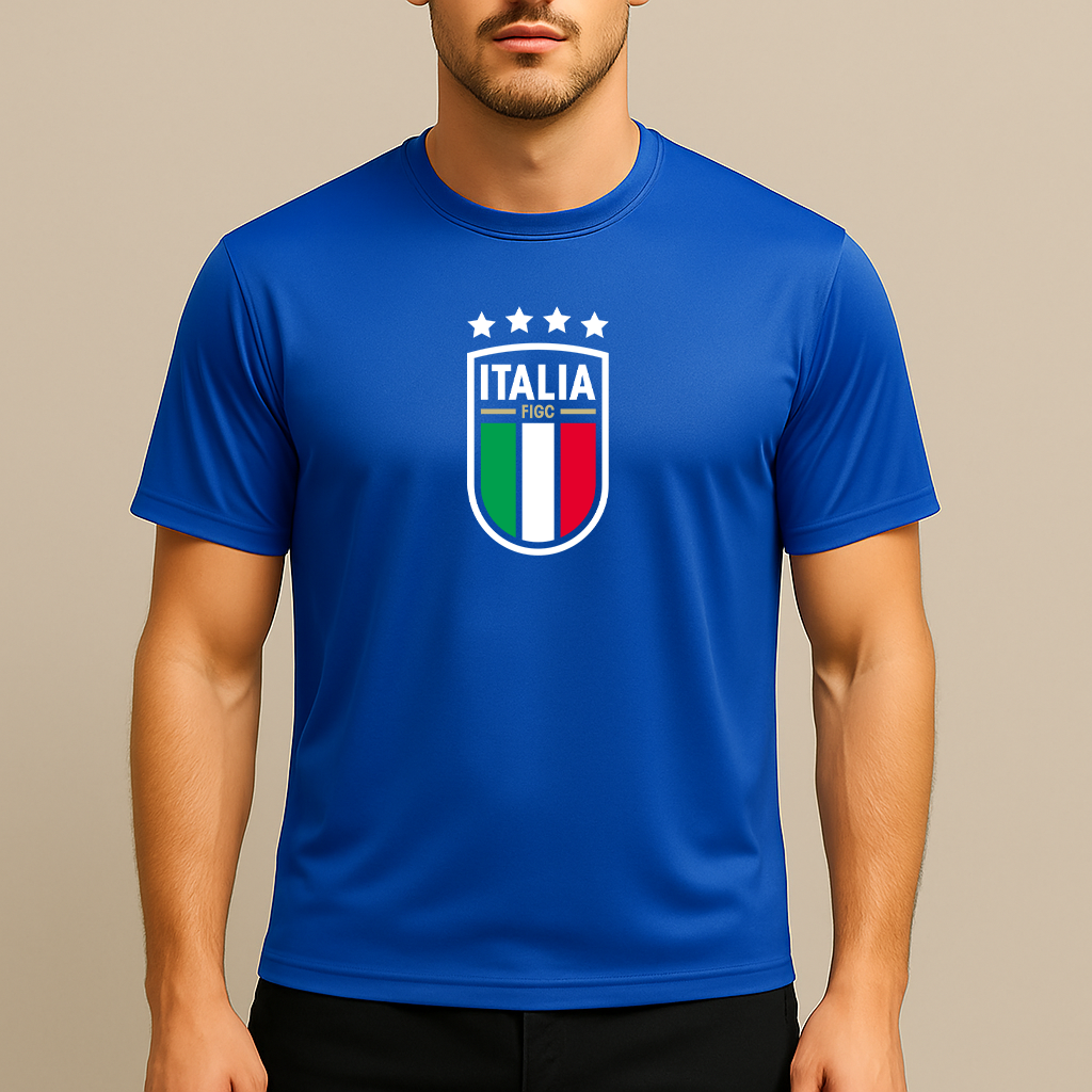 Men's Italy National Soccer Team Polyester T-Shirt