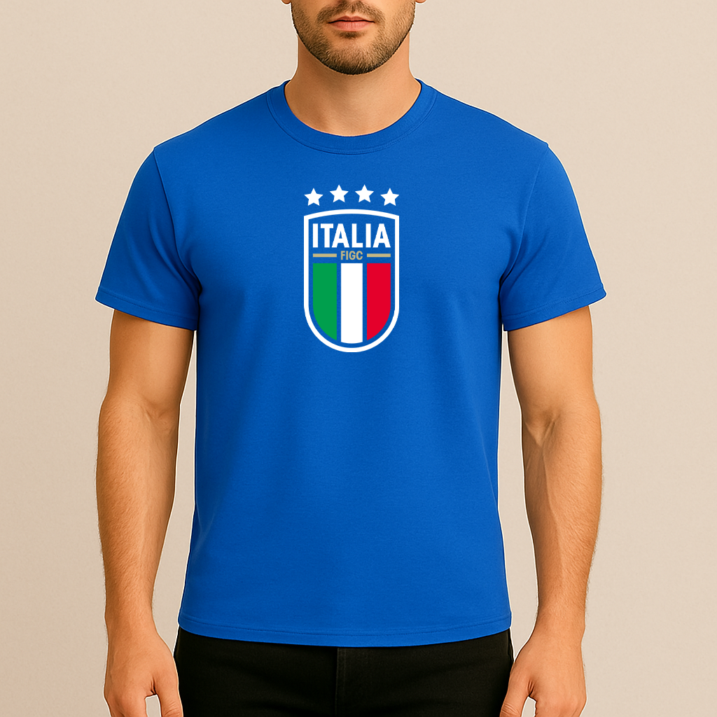 Men's Italy National Soccer Team Cotton T-Shirt