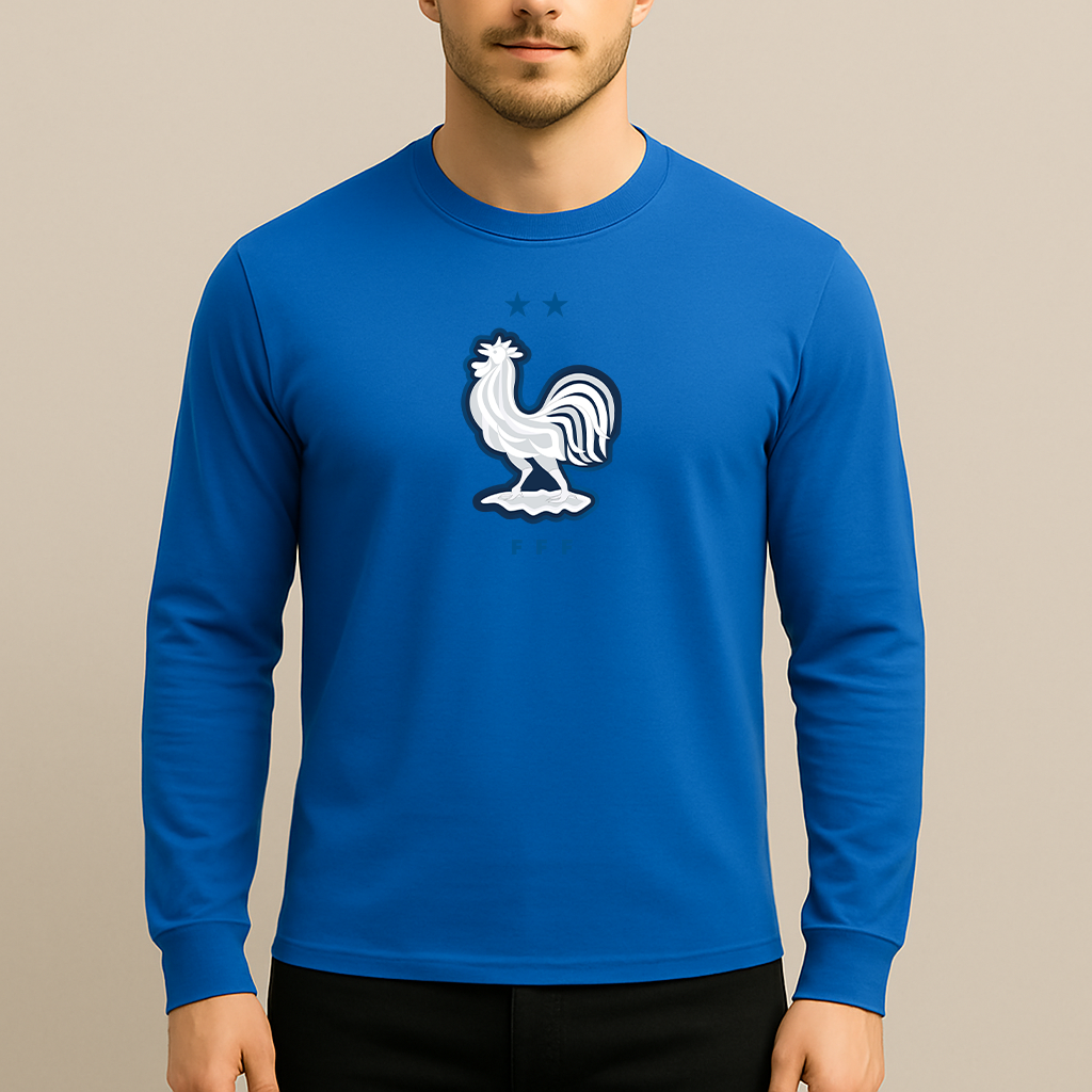 Men's France National Soccer Team Long Sleeve T-Shirt