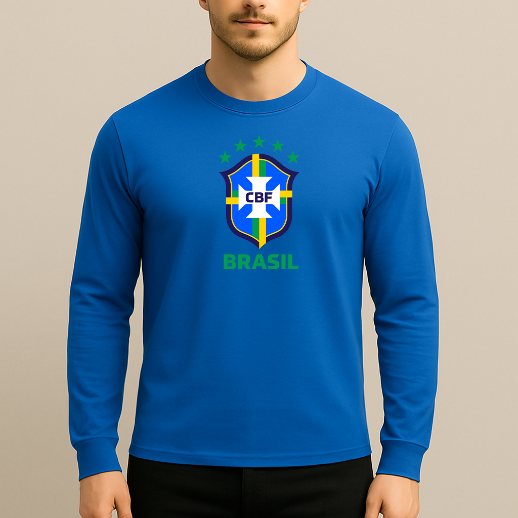 Men's Brasil National Soccer Team Long Sleeve T-Shirt