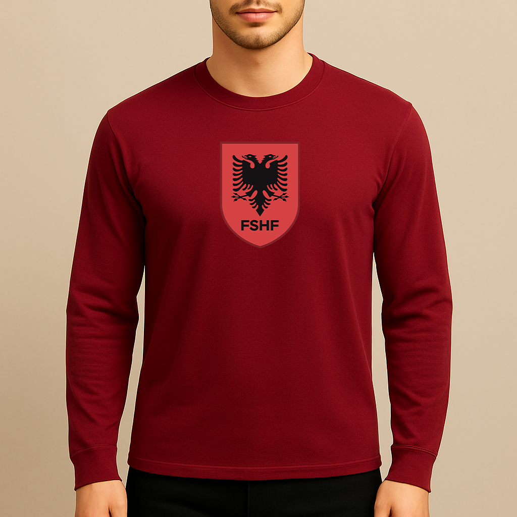 Men's Albania National Soccer Team Long Sleeve T-Shirt