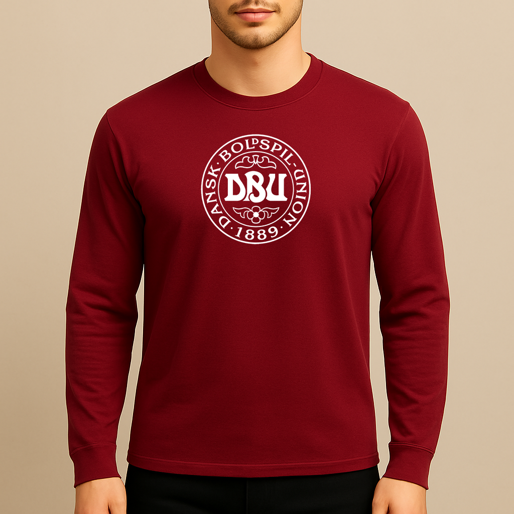 Men's Denmark Soccer Long Sleeve T-Shirt