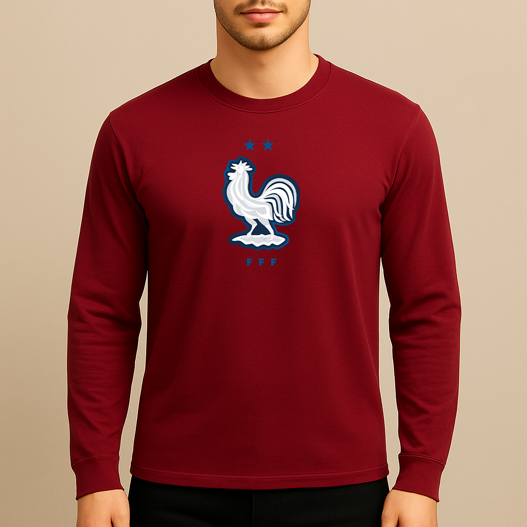 Men's France National Soccer Team Long Sleeve T-Shirt