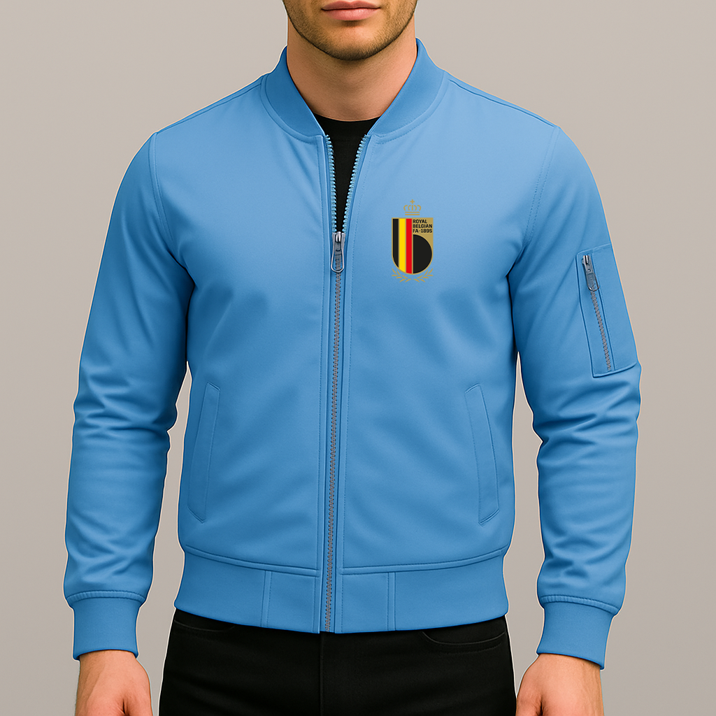 Men's Belgium National Soccer Team Lightweight Bomber Jacket Windbreaker Softshell Varsity Jacket Coat