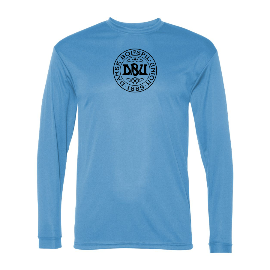Men’s Denmark Soccer (Black) (White) - C2 Sport - Performance Long Sleeve T-Shirt - 5104