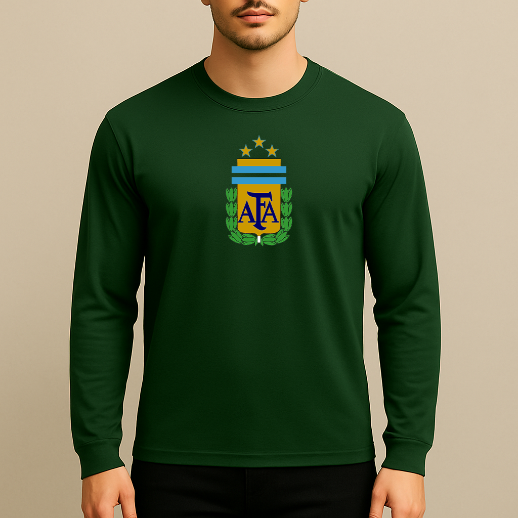 Men's Argentina National Soccer Team Long Sleeve T-Shirt