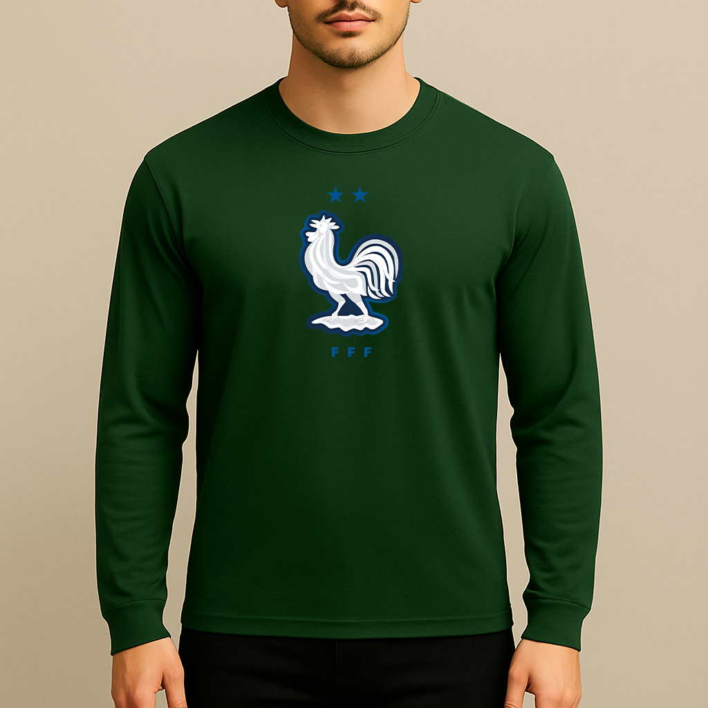Men's France National Soccer Team Long Sleeve T-Shirt