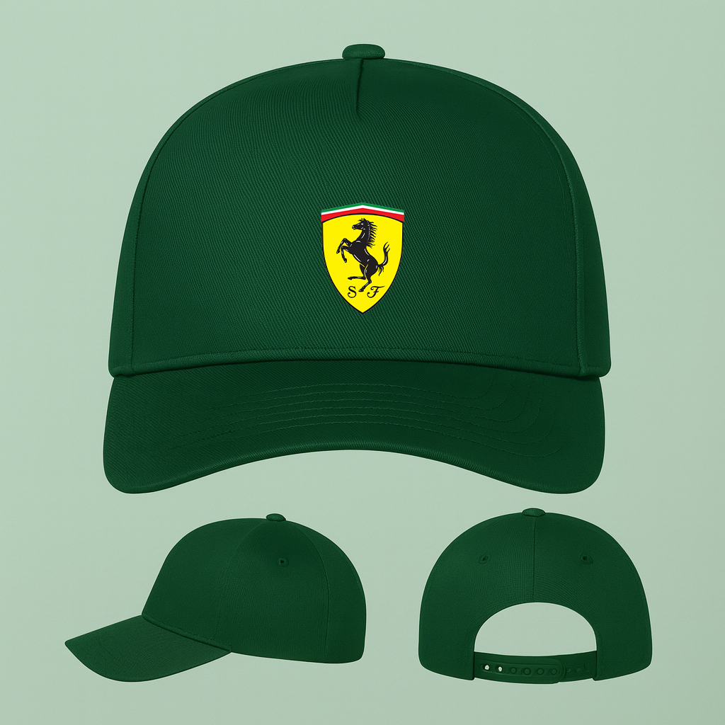 Ferrari Motorsport Car Five Panel Twill Snapback Cap