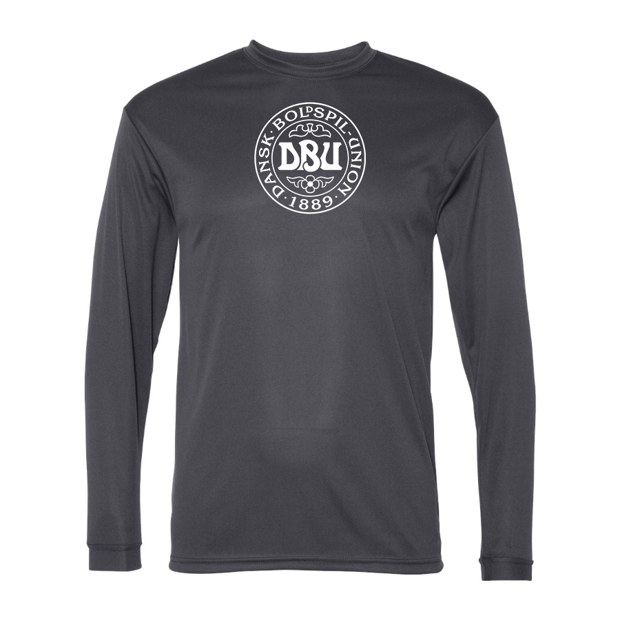 Men’s Denmark Soccer (Black) (White) - C2 Sport - Performance Long Sleeve T-Shirt - 5104