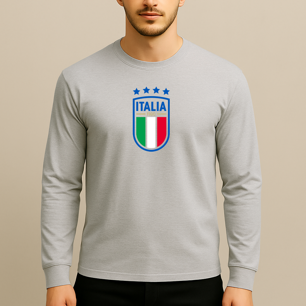 Men's Italy National Soccer Team Long Sleeve T-Shirt