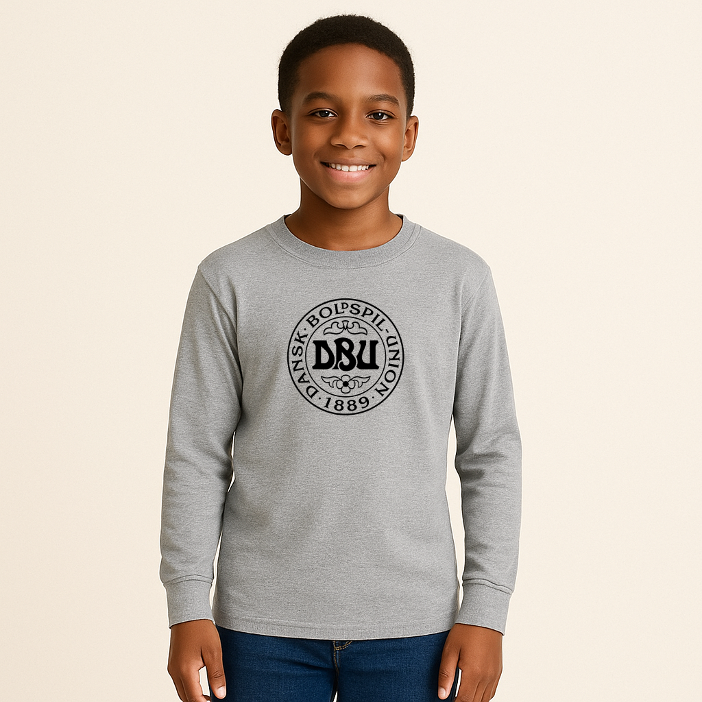 Youth Kids Denmark Soccer Long Sleeve T-Shirt