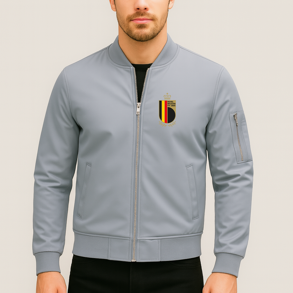 Men's Belgium National Soccer Team Lightweight Bomber Jacket Windbreaker Softshell Varsity Jacket Coat