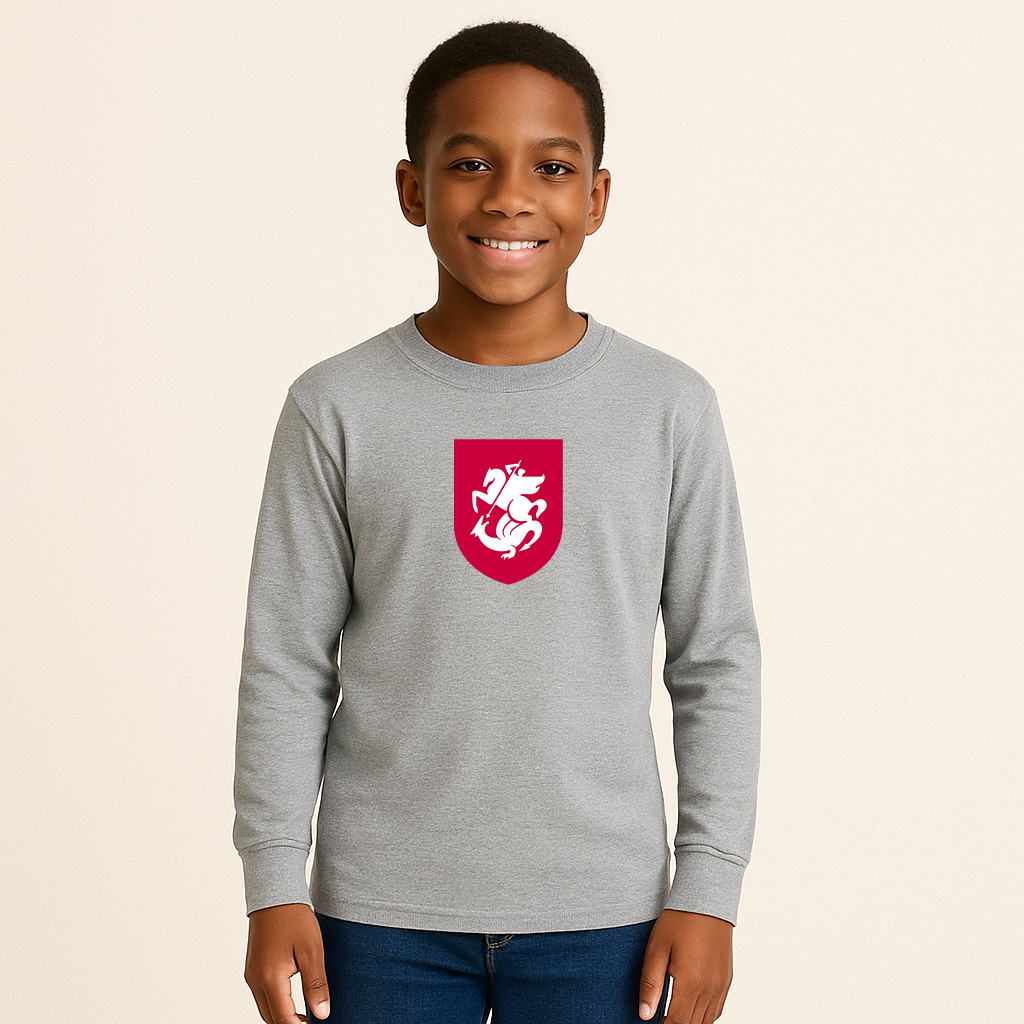 Youth Kids Georgia National Soccer Team Long Sleeve T-Shirt