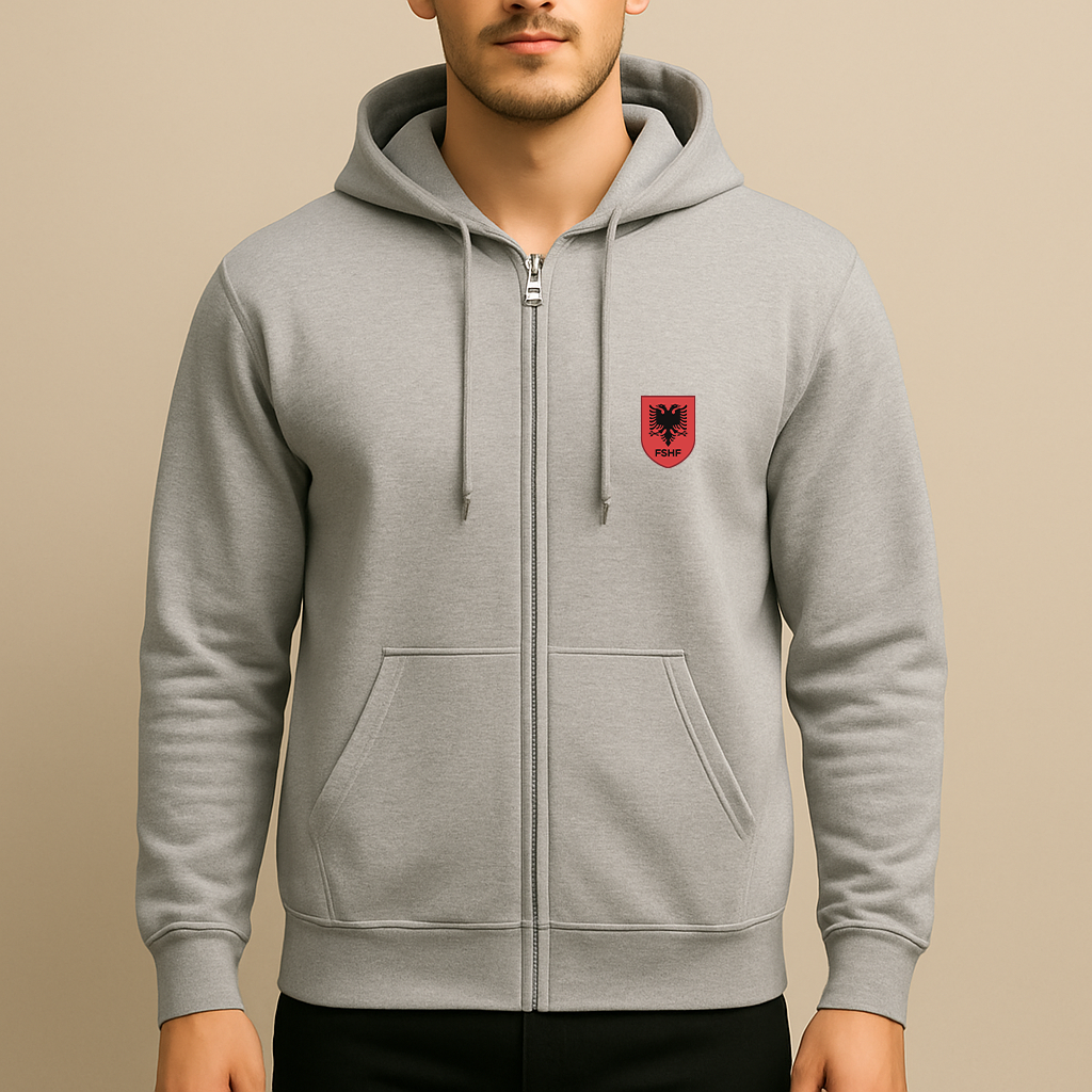 Men's Albania National Soccer Team Zipper Hoodie
