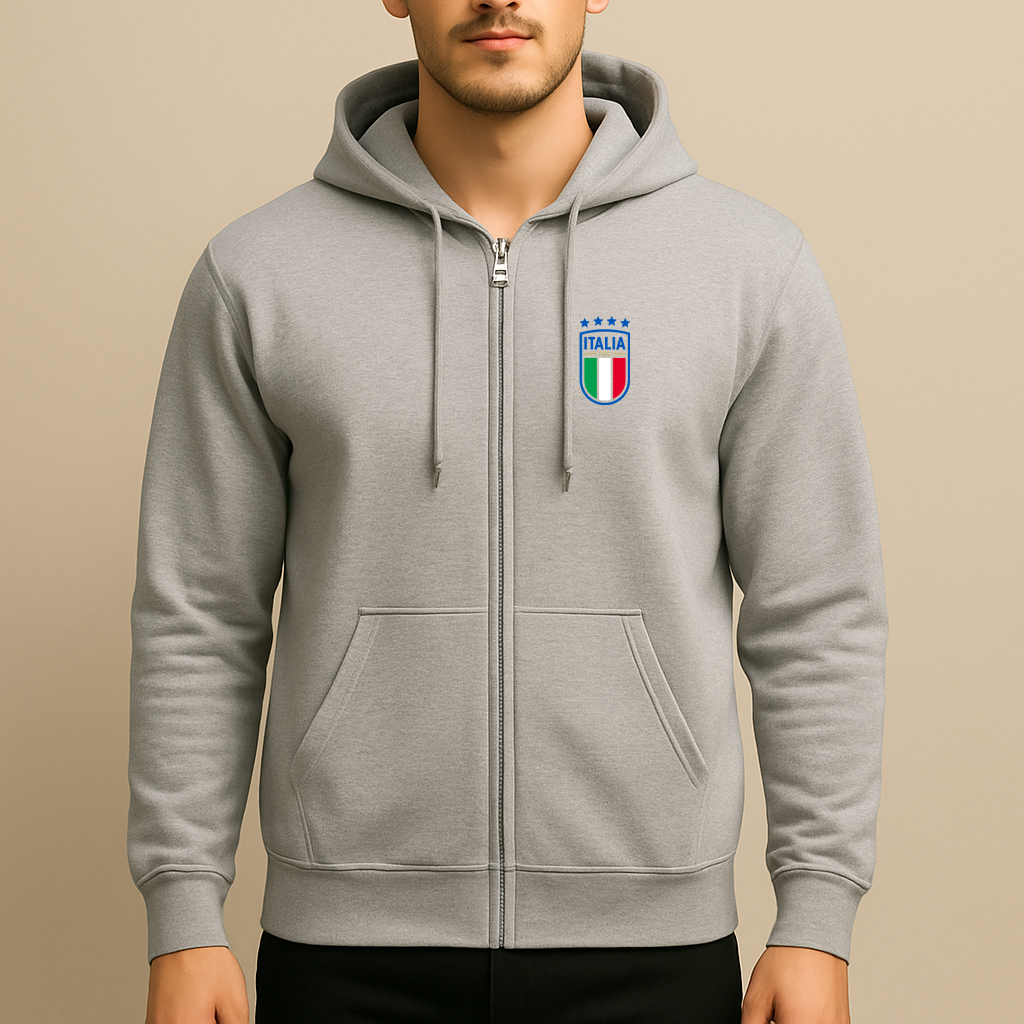 Men's Italy National Soccer Team Zipper Hoodie