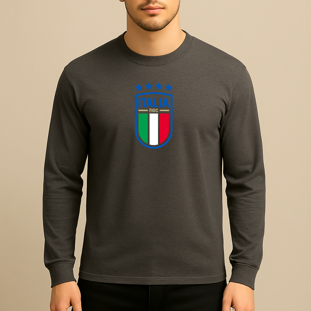 Men's Italy National Soccer Team Long Sleeve T-Shirt
