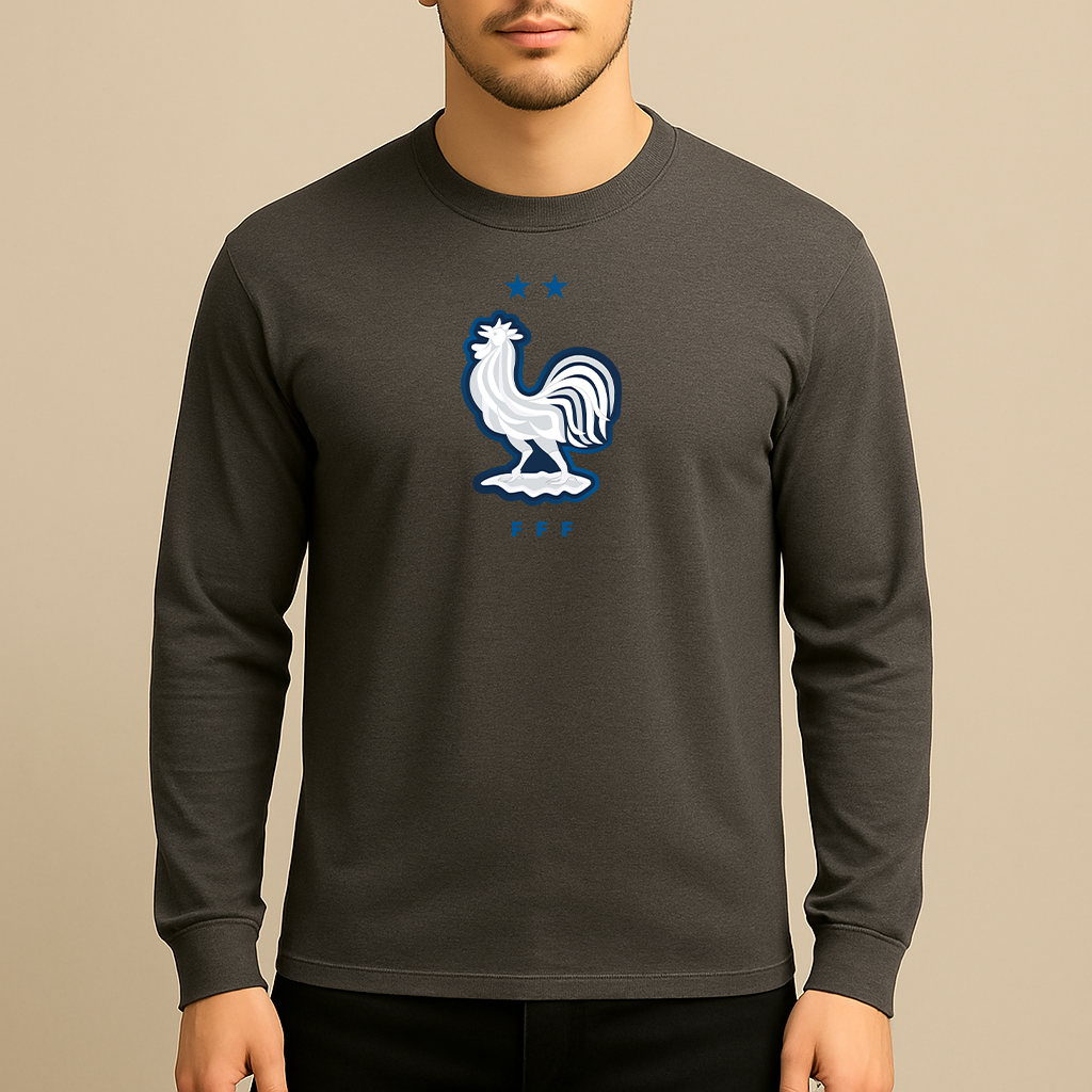 Men's France National Soccer Team Long Sleeve T-Shirt