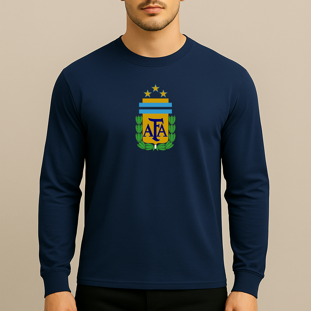 Men's Argentina National Soccer Team Long Sleeve T-Shirt