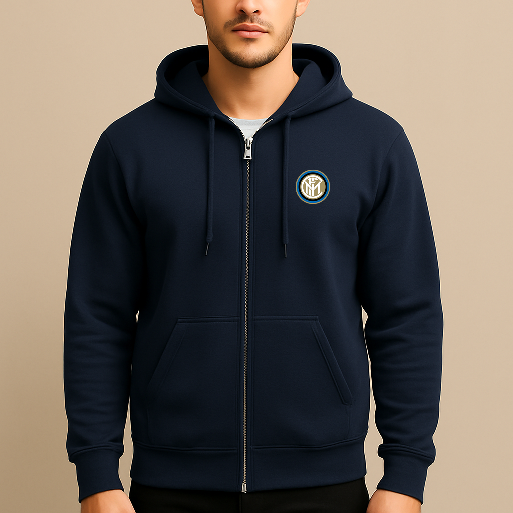 Men's Inter Milan Soccer Zipper Hoodie