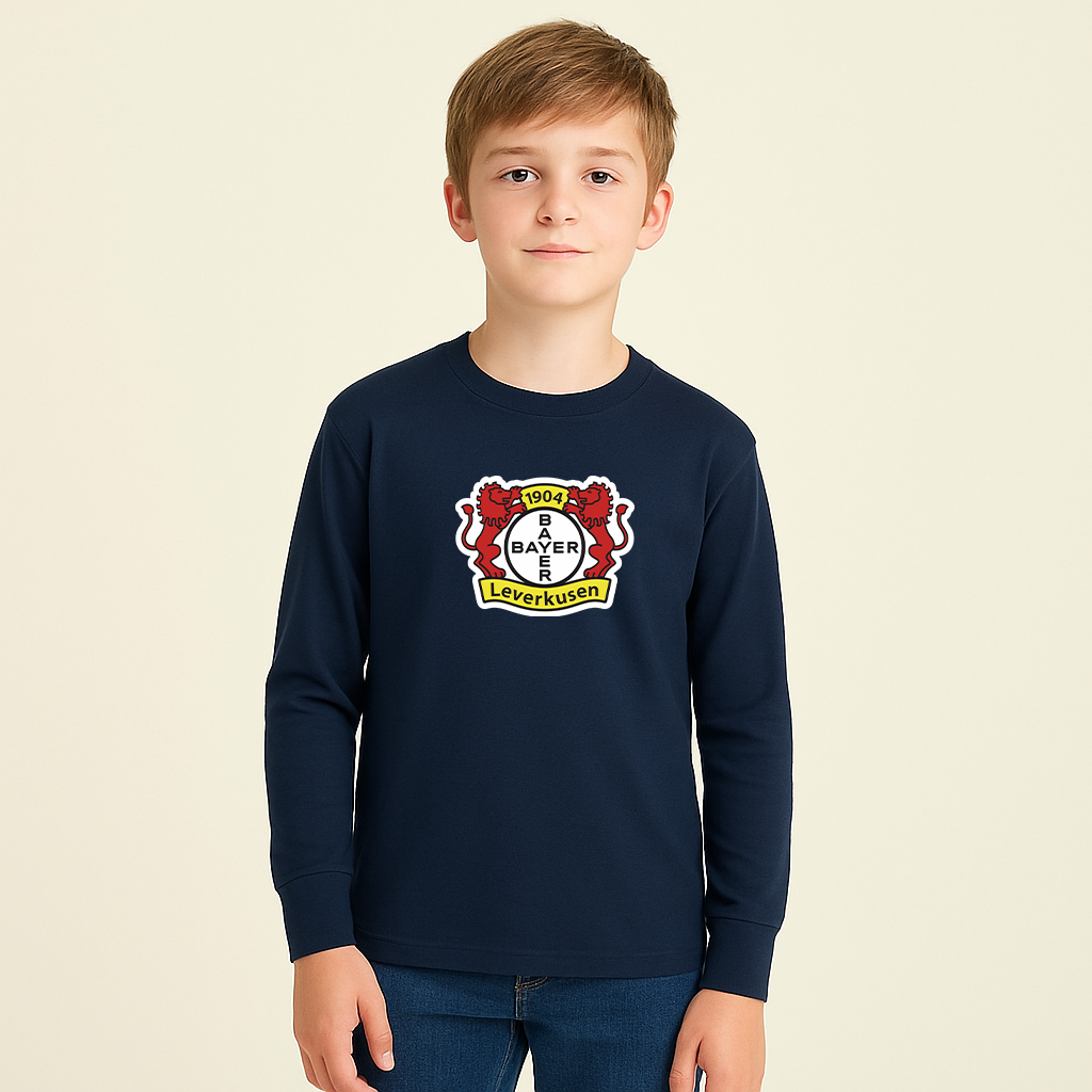 Youth Kids Bayer Leverkusen FC Long Sleeve T-Shirt