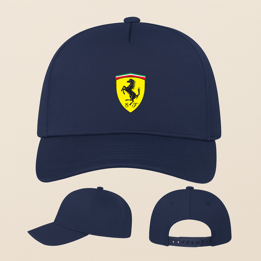 Ferrari Motorsport Car Five Panel Twill Snapback Cap