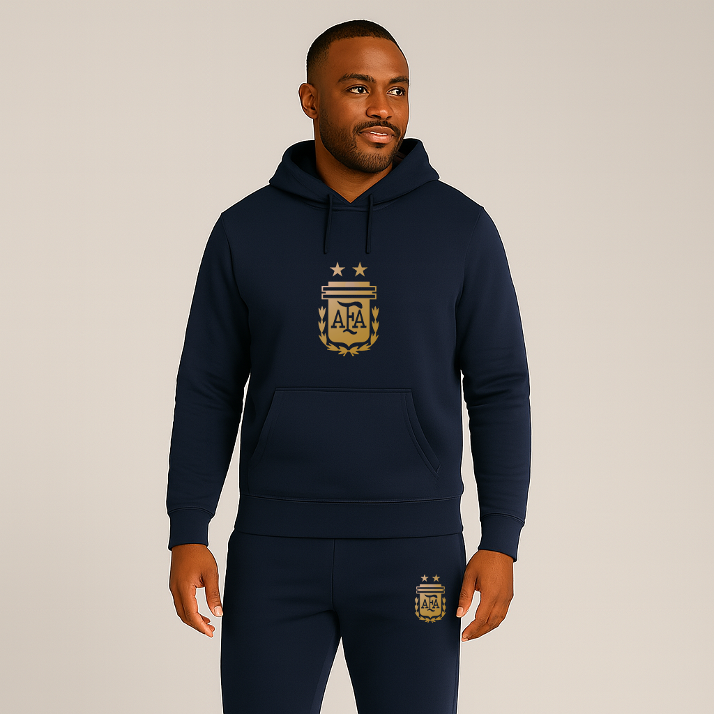Men's Argentina Soccer Hoodie Joggers Set