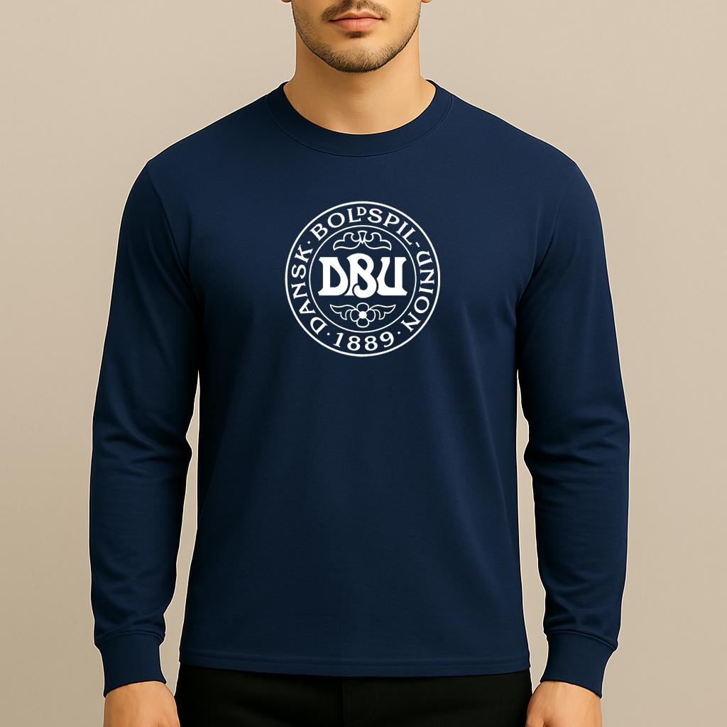 Men's Denmark Soccer Long Sleeve T-Shirt