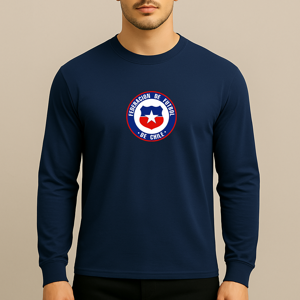 Men's Chile National Soccer Team Long Sleeve T-Shirt