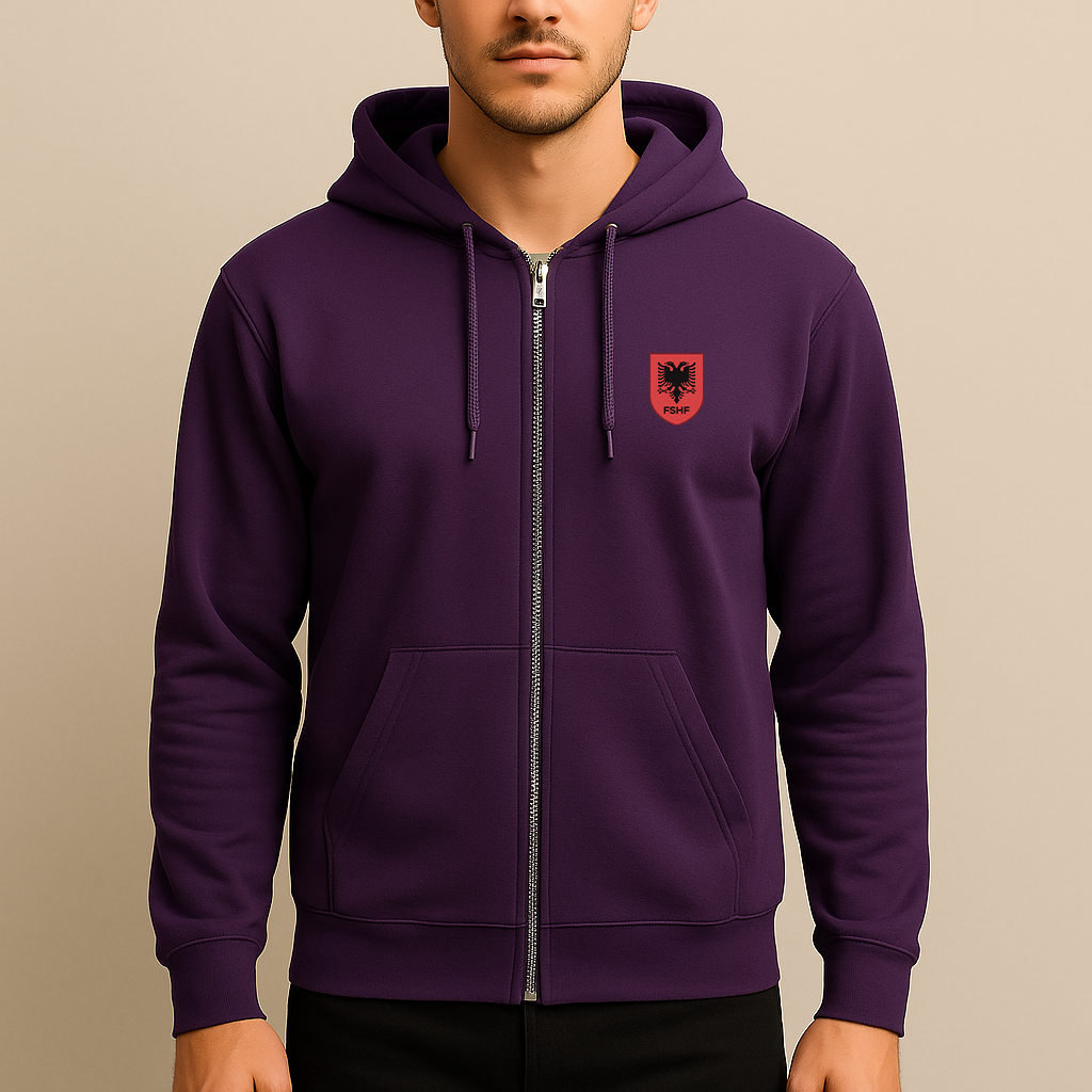 Men's Albania National Soccer Team Zipper Hoodie