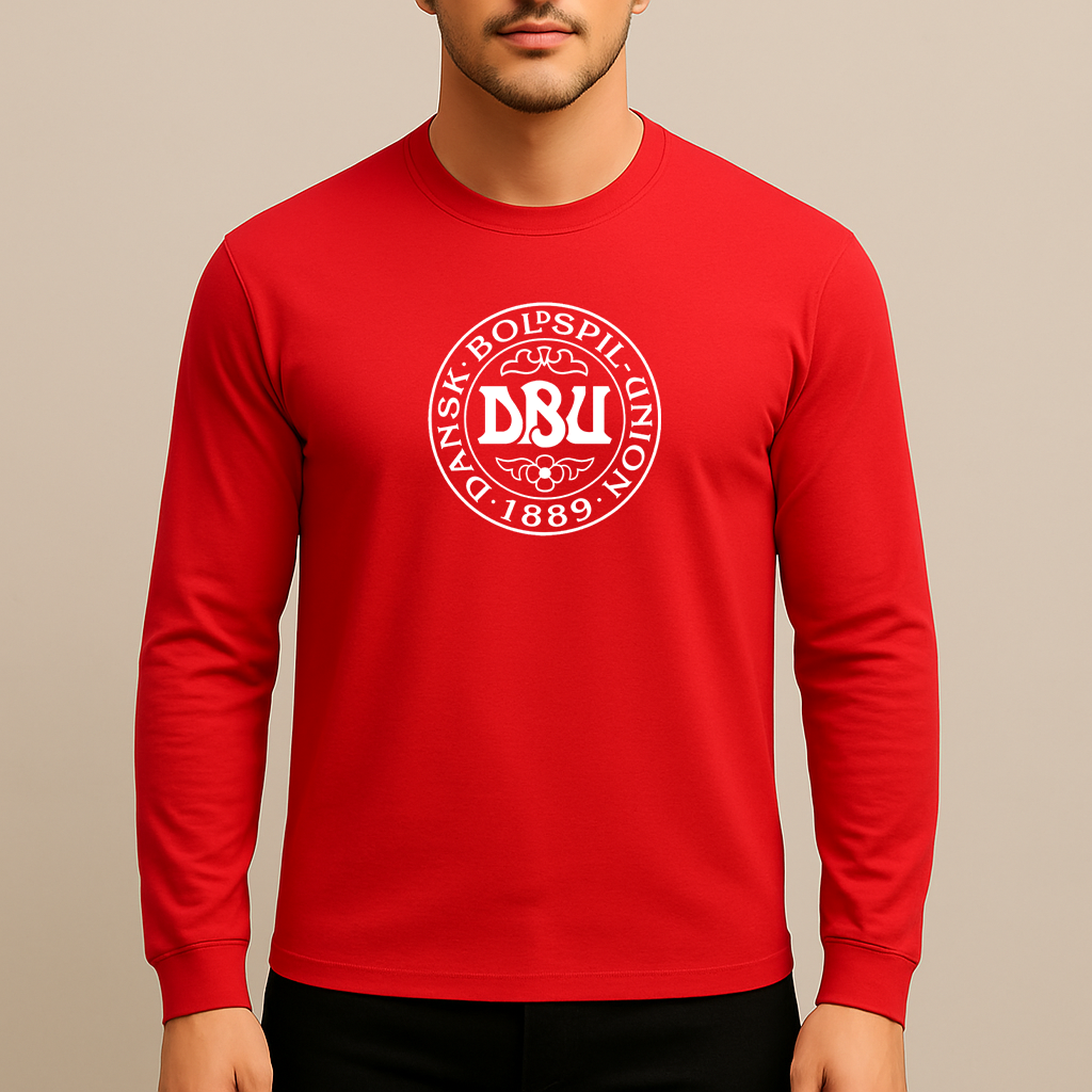 Men's Denmark Soccer Long Sleeve T-Shirt