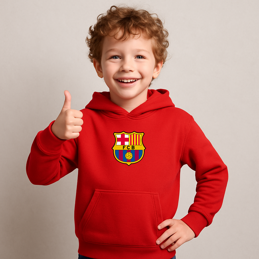 Youth Kids F.C. Barcelona Soccer Pullover Hoodie
