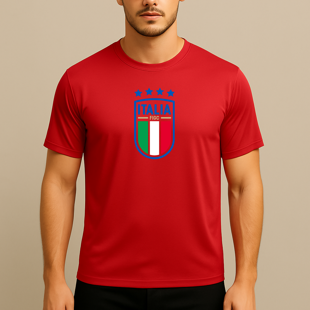 Men's Italy National Soccer Team Polyester T-Shirt