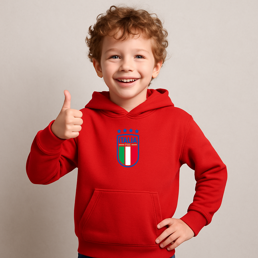 Youth Kids Italy National Soccer Team Pullover Hoodie