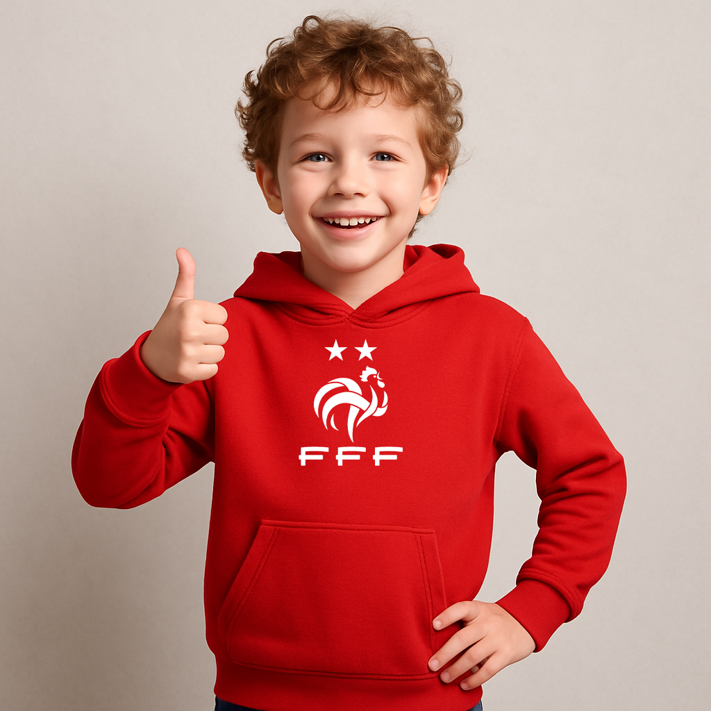 Youth Kids France Soccer Pullover Hoodie