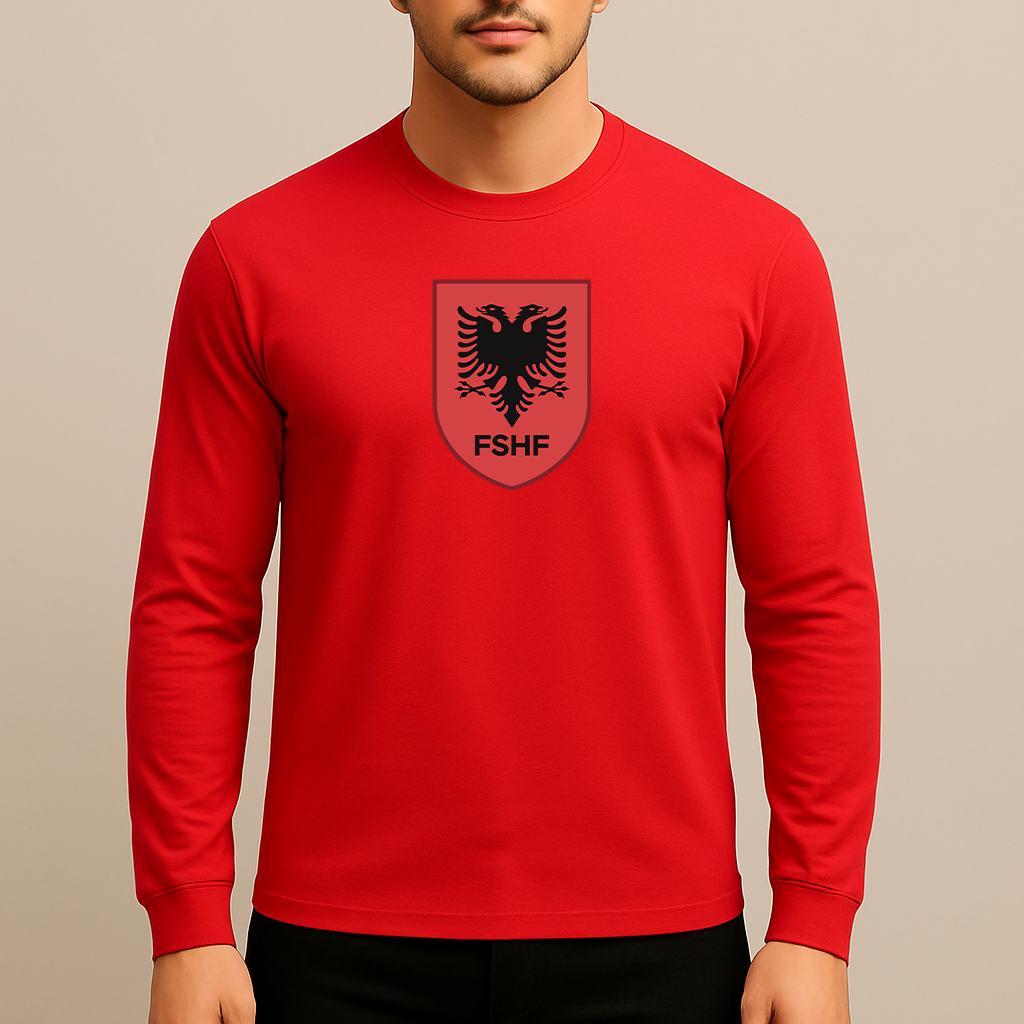 Men's Albania National Soccer Team Long Sleeve T-Shirt