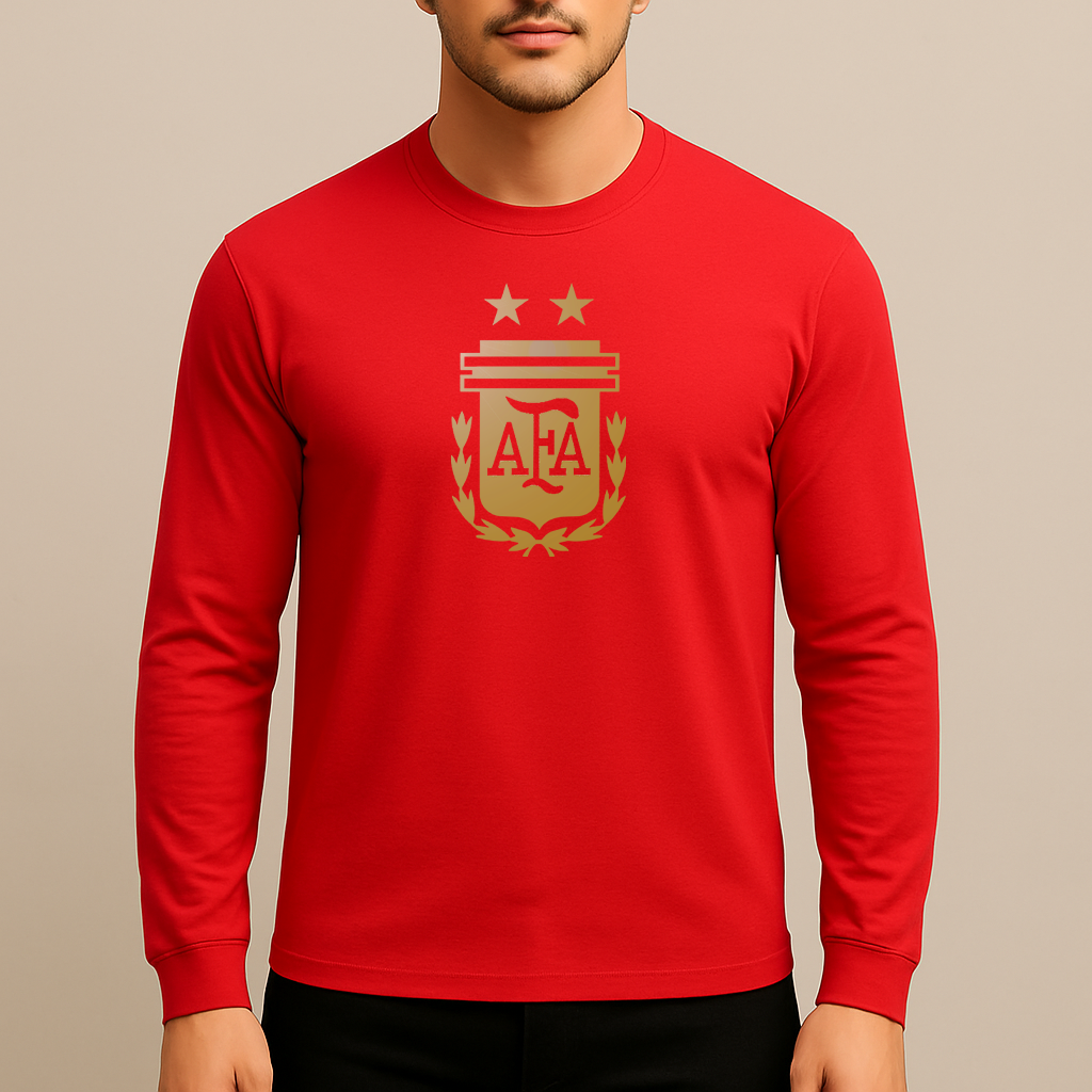 Men's Argentina Soccer Cotton Long Sleeve T-Shirt