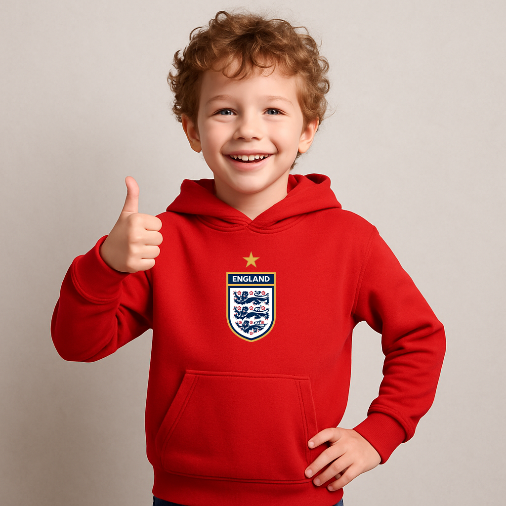 Youth Kids England National Soccer Team Pullover Hoodie