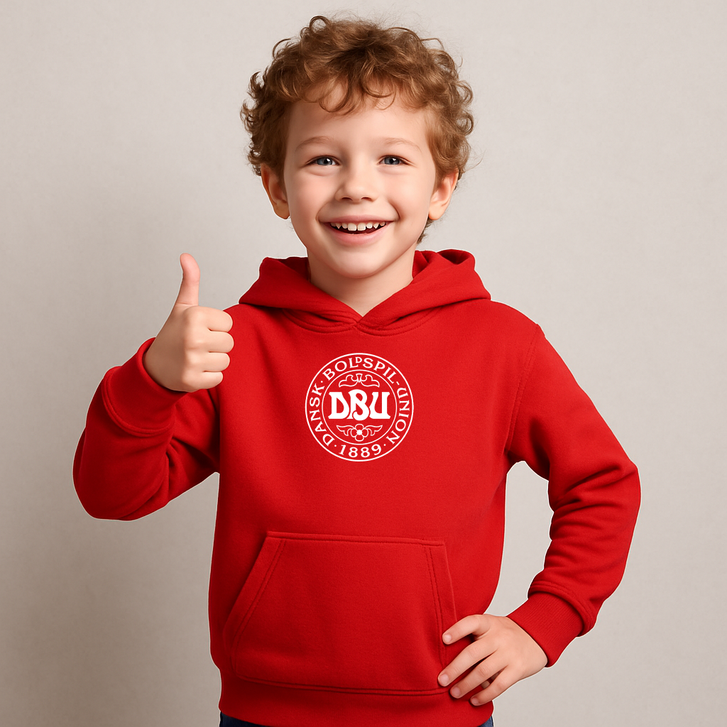 Youth Kids Denmark Soccer Pullover Hoodie