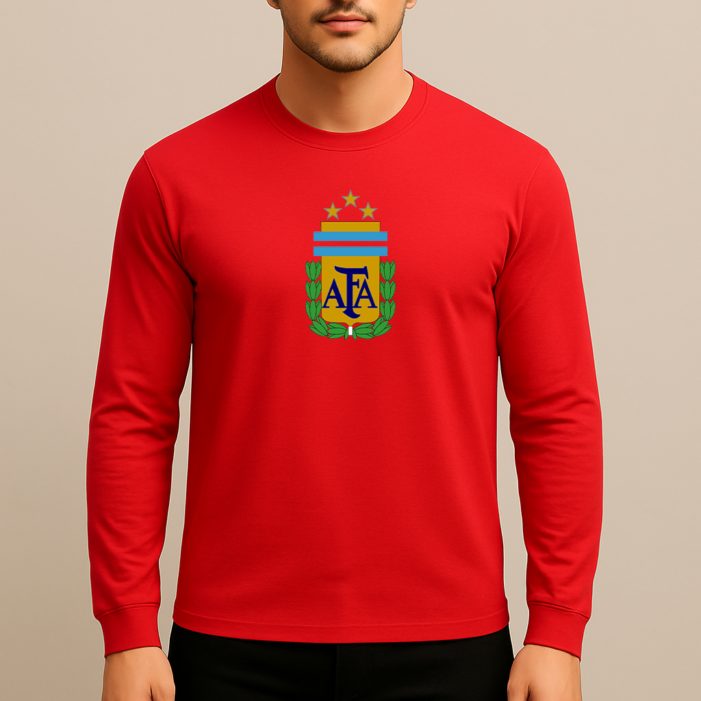Men's Argentina National Soccer Team Long Sleeve T-Shirt