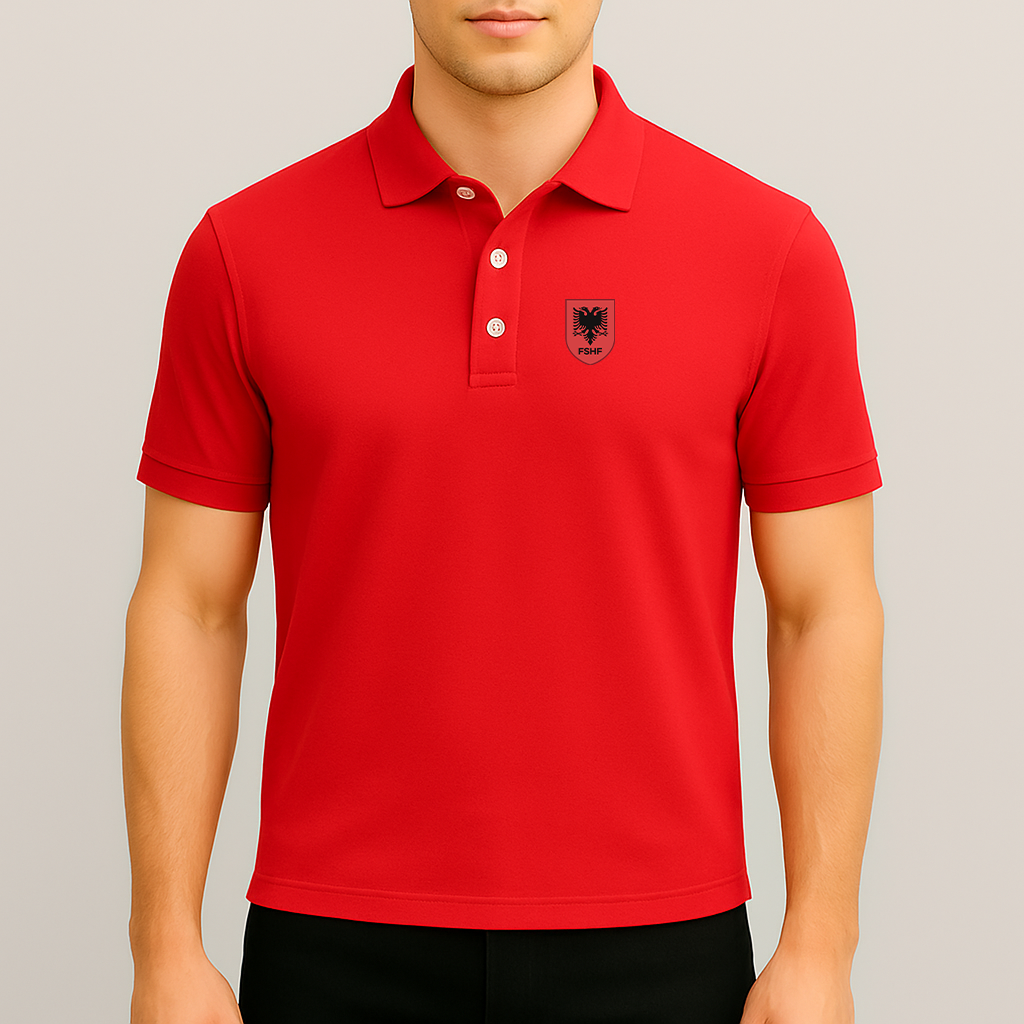 Men's Albania National Soccer Team Dry Blend Polo