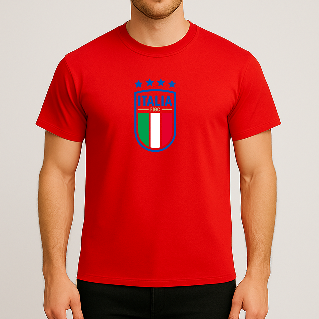 Men's Italy National Soccer Team Cotton T-Shirt