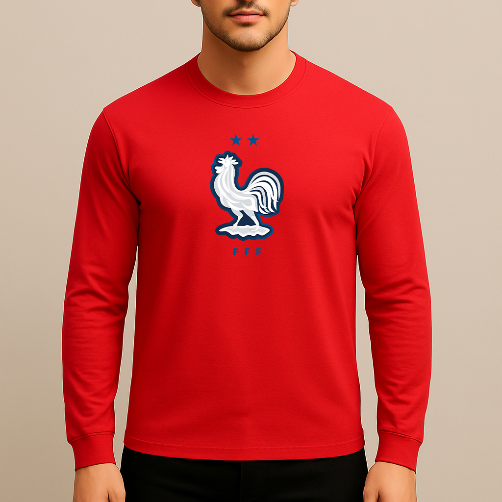 Men's France National Soccer Team Long Sleeve T-Shirt