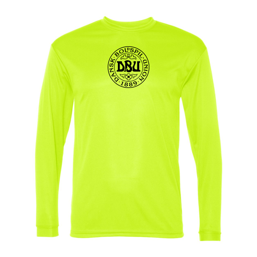 Men’s Denmark Soccer (Black) (White) - C2 Sport - Performance Long Sleeve T-Shirt - 5104
