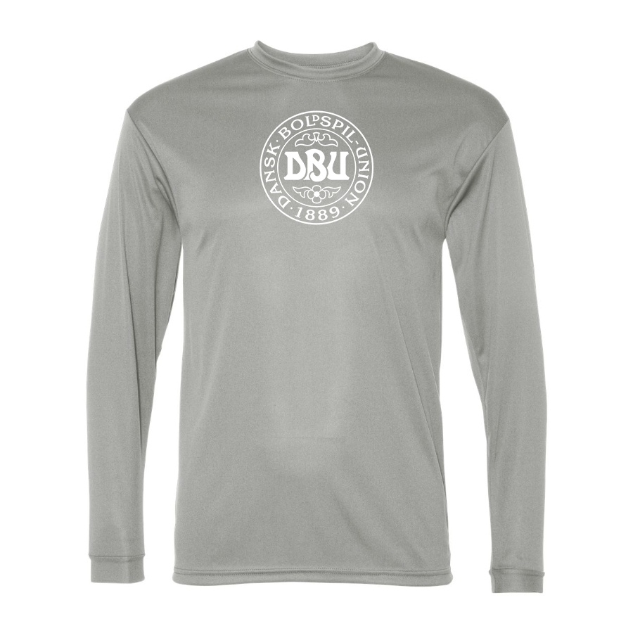 Men’s Denmark Soccer (Black) (White) - C2 Sport - Performance Long Sleeve T-Shirt - 5104