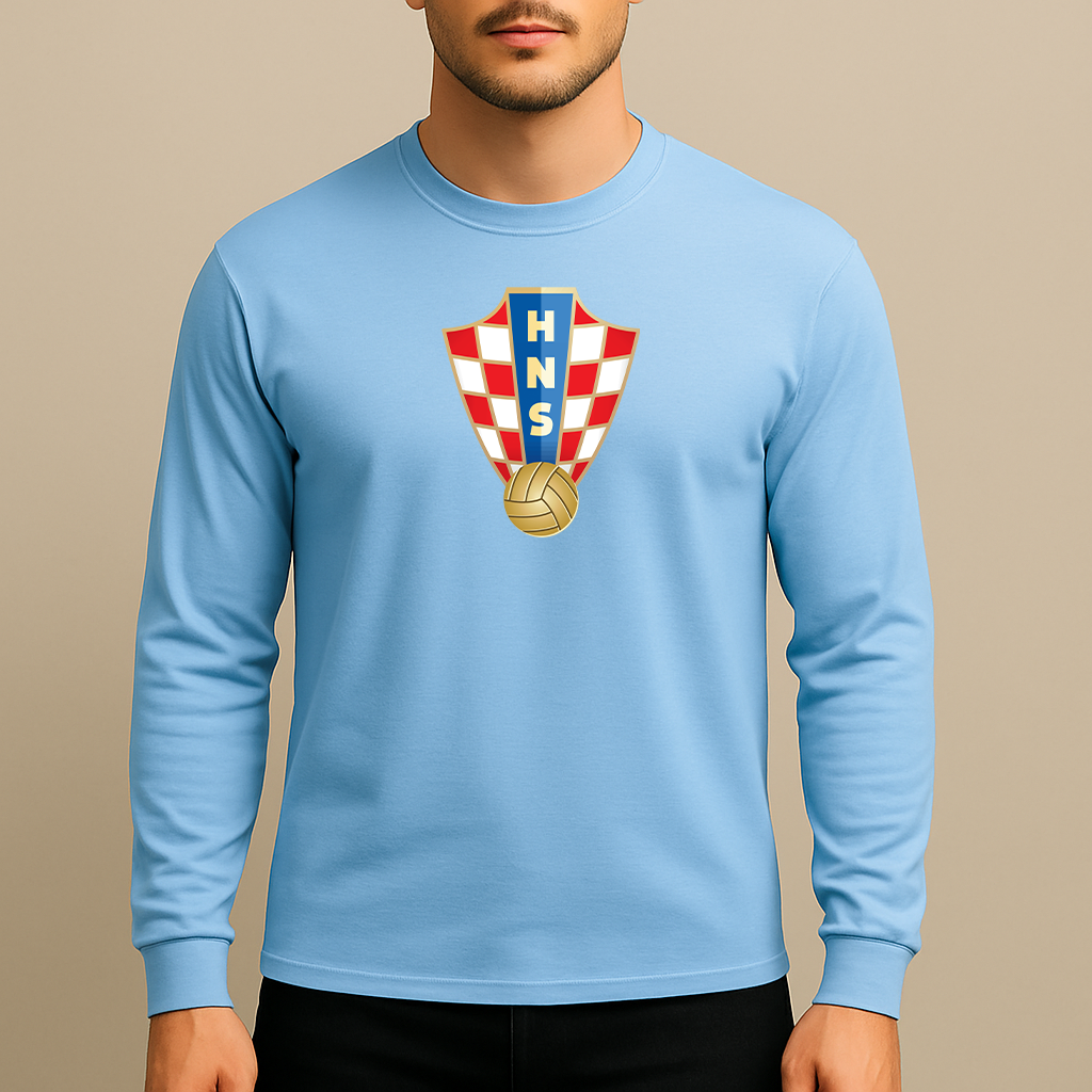 Men's Croatia National Soccer Team Long Sleeve T-Shirt